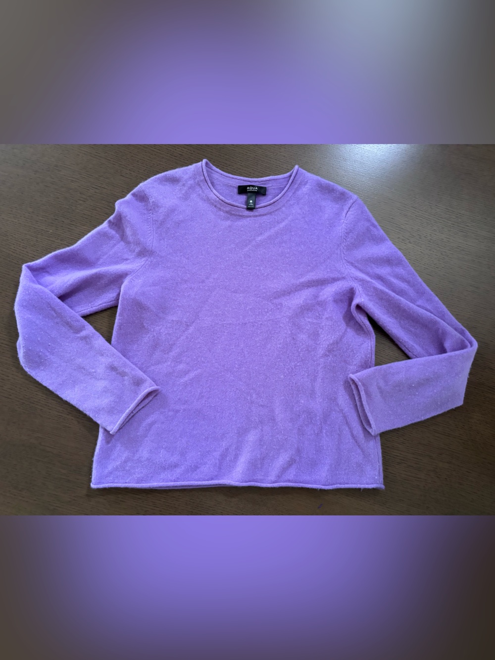 Aqua Lilac cashmere Crewneck Sweater